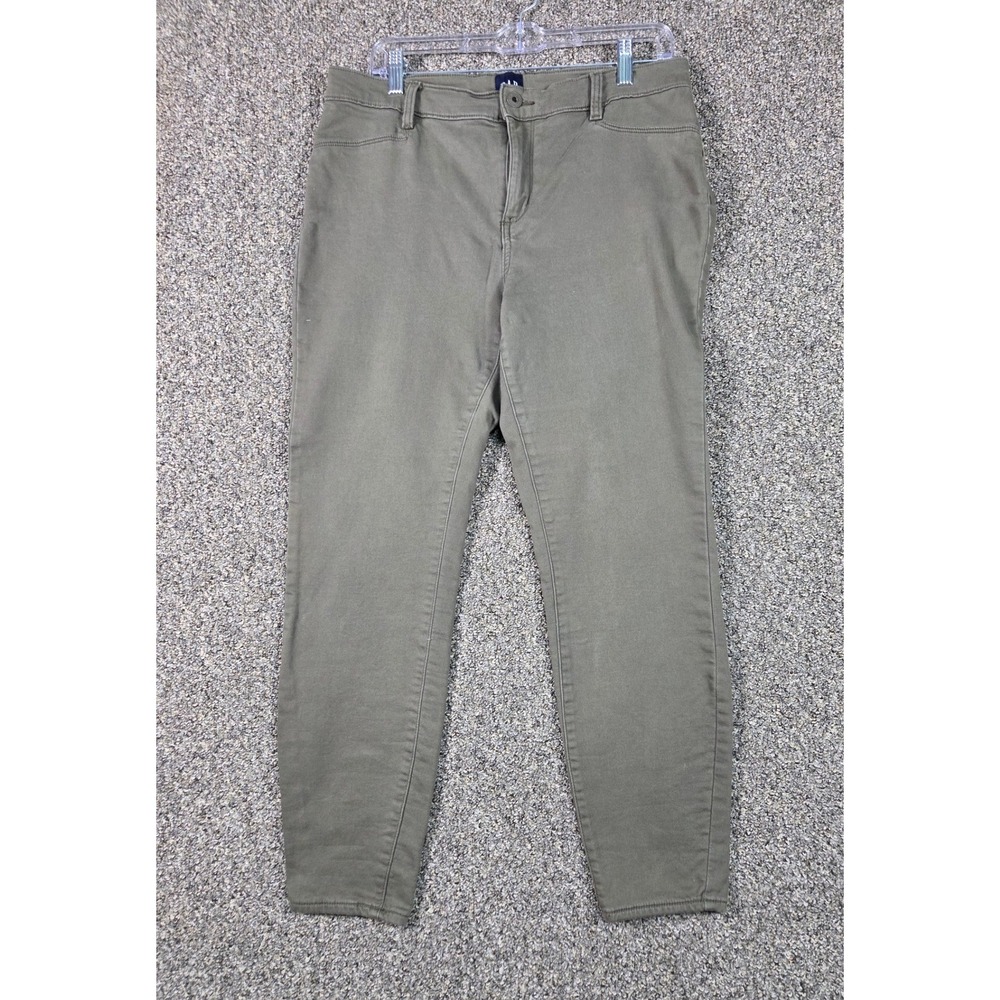 Gap Stretch Skinny Pants Womens‎ 12 Olive Green Mid Rise Chino Trousers